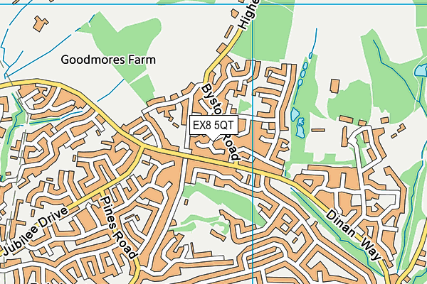 EX8 5QT map - OS VectorMap District (Ordnance Survey)