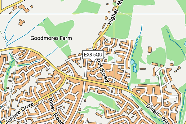 EX8 5QU map - OS VectorMap District (Ordnance Survey)