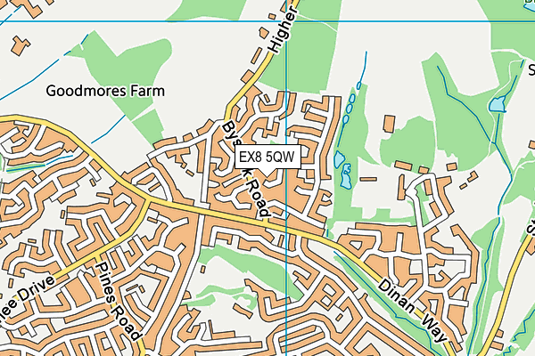 EX8 5QW map - OS VectorMap District (Ordnance Survey)