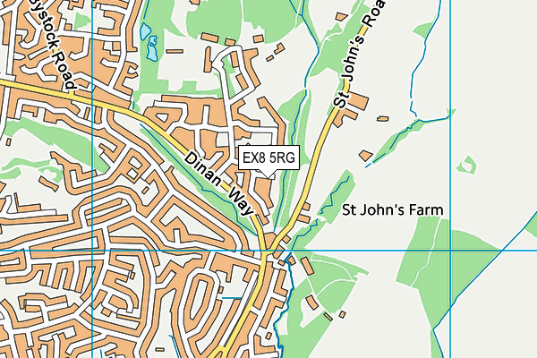 EX8 5RG map - OS VectorMap District (Ordnance Survey)