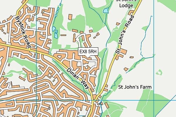 EX8 5RH map - OS VectorMap District (Ordnance Survey)