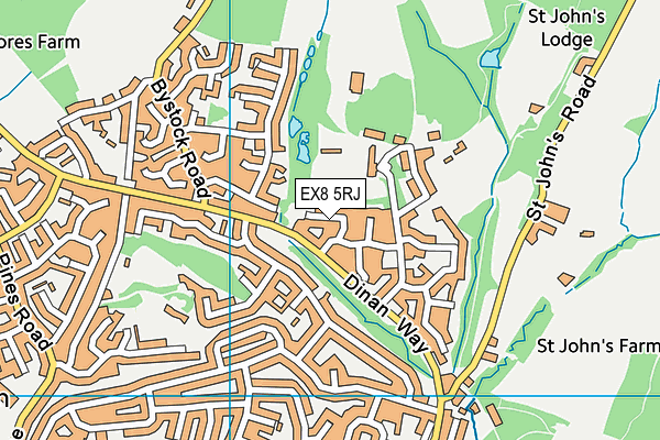 EX8 5RJ map - OS VectorMap District (Ordnance Survey)