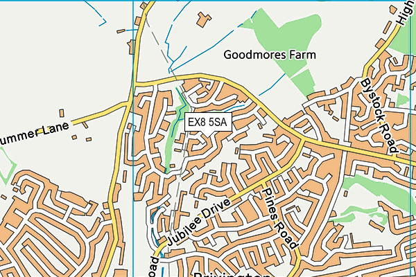 EX8 5SA map - OS VectorMap District (Ordnance Survey)