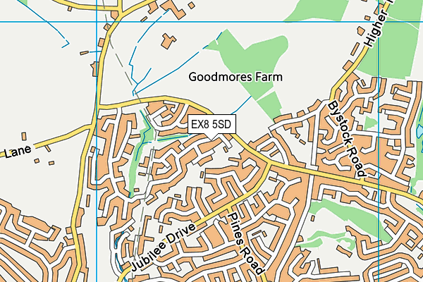 EX8 5SD map - OS VectorMap District (Ordnance Survey)