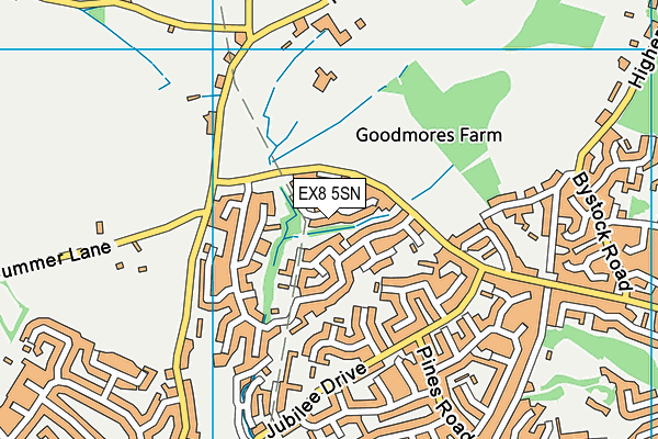EX8 5SN map - OS VectorMap District (Ordnance Survey)