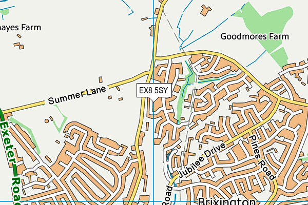 EX8 5SY map - OS VectorMap District (Ordnance Survey)