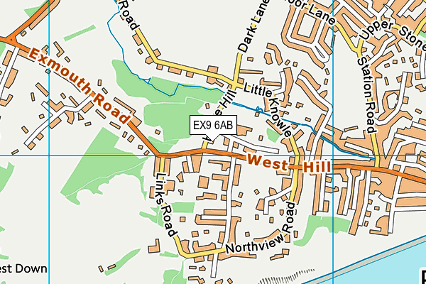 EX9 6AB map - OS VectorMap District (Ordnance Survey)