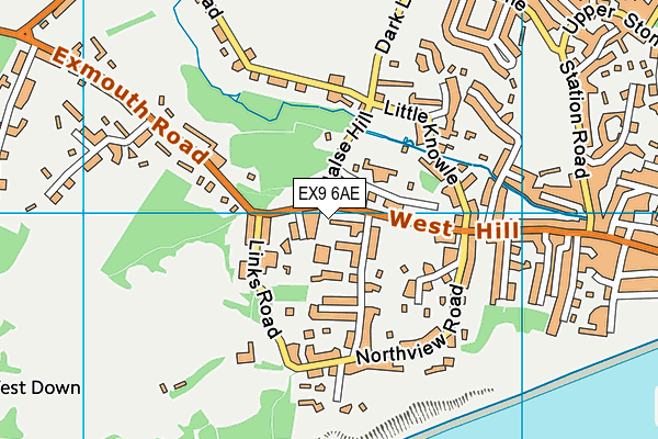 EX9 6AE map - OS VectorMap District (Ordnance Survey)