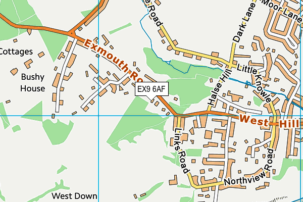 EX9 6AF map - OS VectorMap District (Ordnance Survey)