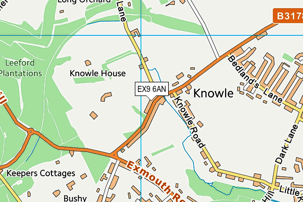 EX9 6AN map - OS VectorMap District (Ordnance Survey)