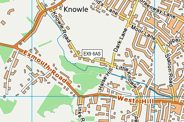 EX9 6AS map - OS VectorMap District (Ordnance Survey)