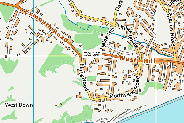 EX9 6AT map - OS VectorMap District (Ordnance Survey)