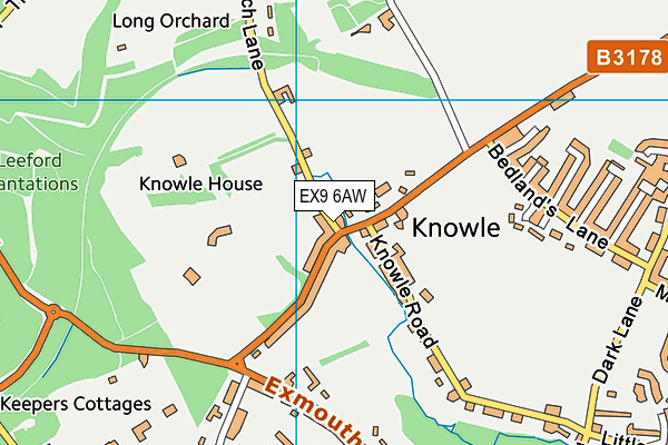 EX9 6AW map - OS VectorMap District (Ordnance Survey)