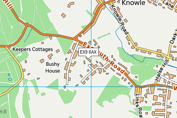 EX9 6AX map - OS VectorMap District (Ordnance Survey)