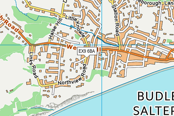 EX9 6BA map - OS VectorMap District (Ordnance Survey)