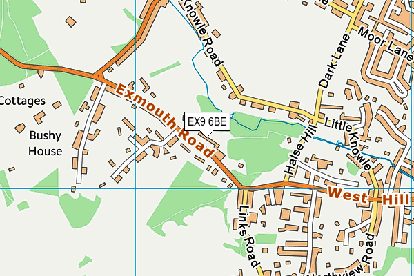 EX9 6BE map - OS VectorMap District (Ordnance Survey)