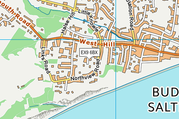 EX9 6BX map - OS VectorMap District (Ordnance Survey)