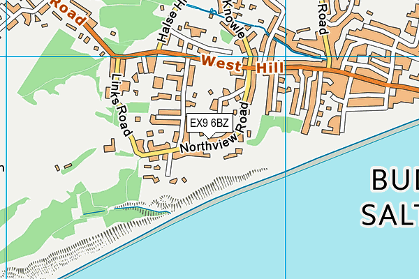 EX9 6BZ map - OS VectorMap District (Ordnance Survey)