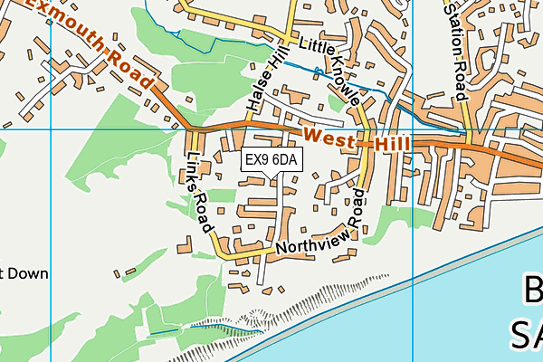 EX9 6DA map - OS VectorMap District (Ordnance Survey)