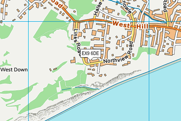 EX9 6DE map - OS VectorMap District (Ordnance Survey)