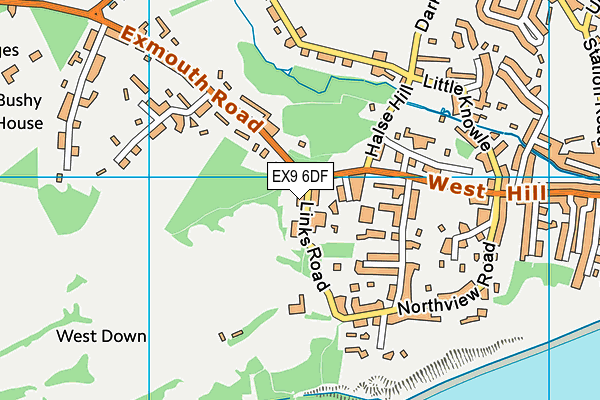 EX9 6DF map - OS VectorMap District (Ordnance Survey)