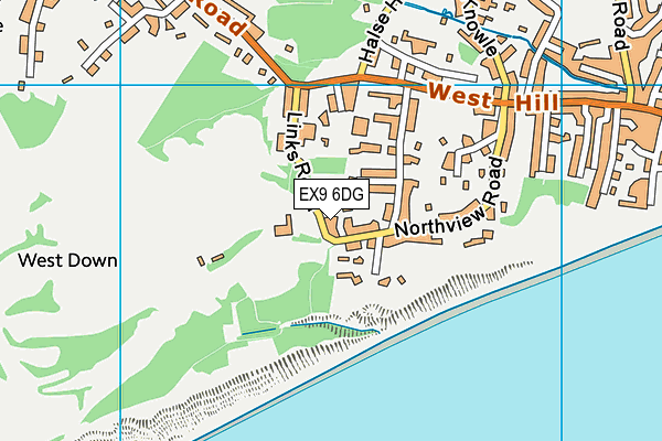 East Devon Golf Club map (EX9 6DG) - OS VectorMap District (Ordnance Survey)