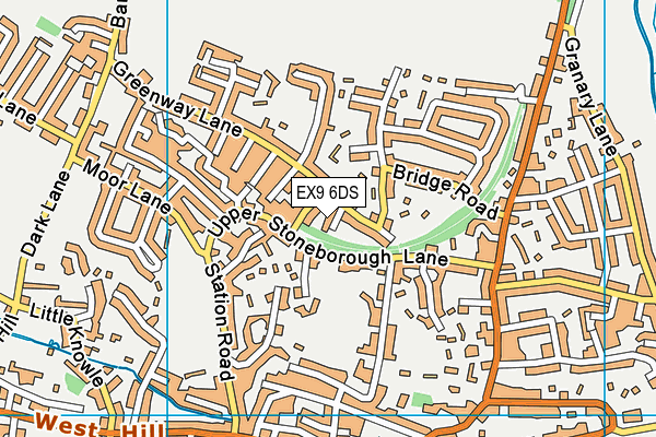 EX9 6DS map - OS VectorMap District (Ordnance Survey)