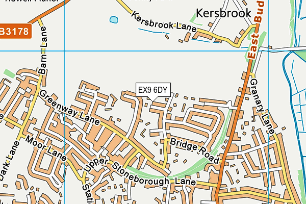 EX9 6DY map - OS VectorMap District (Ordnance Survey)