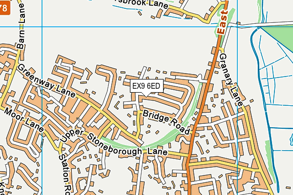 EX9 6ED map - OS VectorMap District (Ordnance Survey)