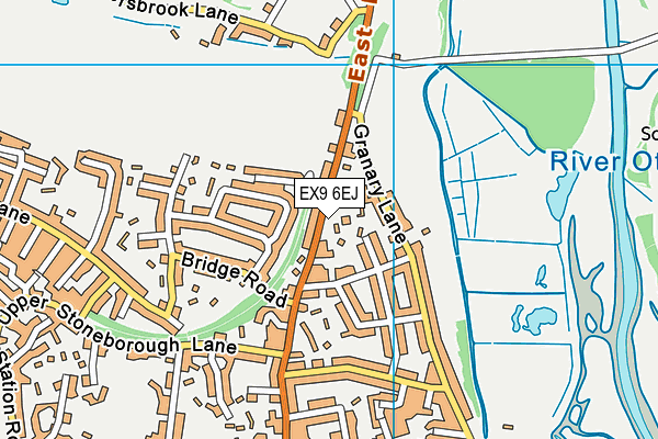 EX9 6EJ map - OS VectorMap District (Ordnance Survey)