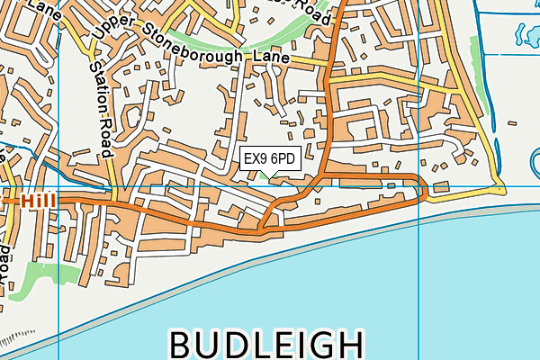 EX9 6PD map - OS VectorMap District (Ordnance Survey)