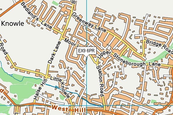 EX9 6PR map - OS VectorMap District (Ordnance Survey)