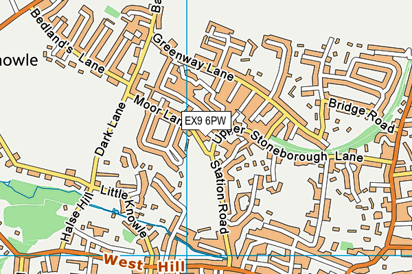 EX9 6PW map - OS VectorMap District (Ordnance Survey)