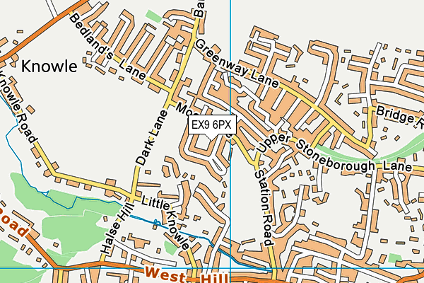 EX9 6PX map - OS VectorMap District (Ordnance Survey)