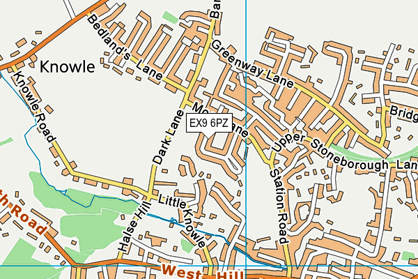 EX9 6PZ map - OS VectorMap District (Ordnance Survey)