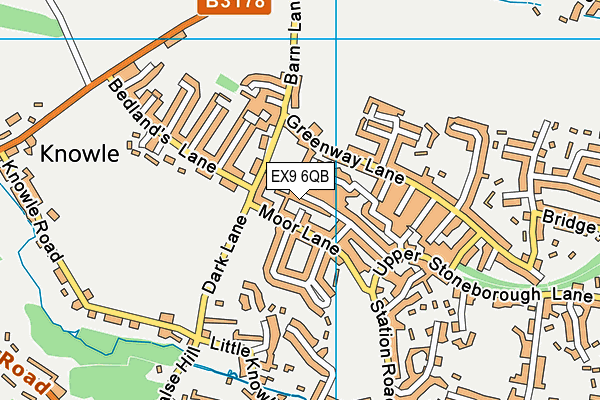 EX9 6QB map - OS VectorMap District (Ordnance Survey)