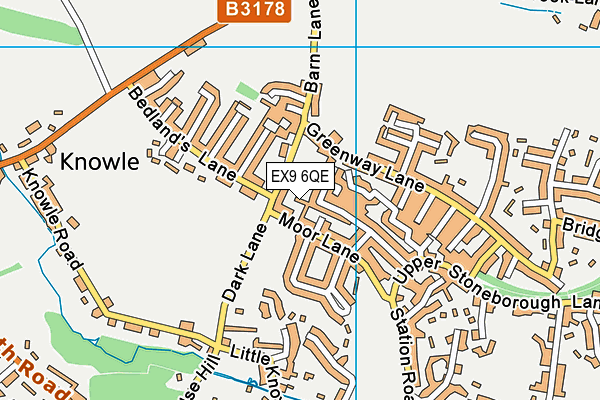 EX9 6QE map - OS VectorMap District (Ordnance Survey)