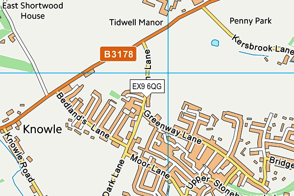 EX9 6QG map - OS VectorMap District (Ordnance Survey)