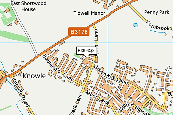 EX9 6QX map - OS VectorMap District (Ordnance Survey)