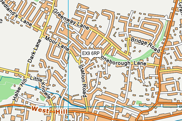 EX9 6RP map - OS VectorMap District (Ordnance Survey)