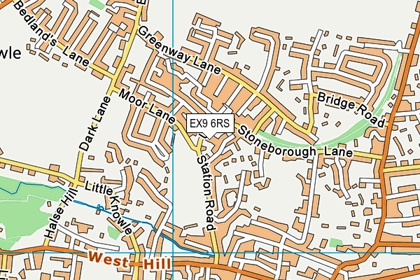 EX9 6RS map - OS VectorMap District (Ordnance Survey)