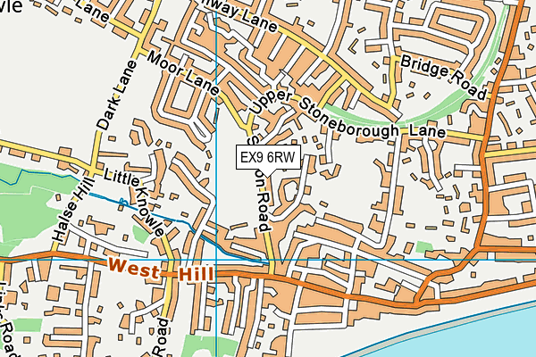EX9 6RW map - OS VectorMap District (Ordnance Survey)