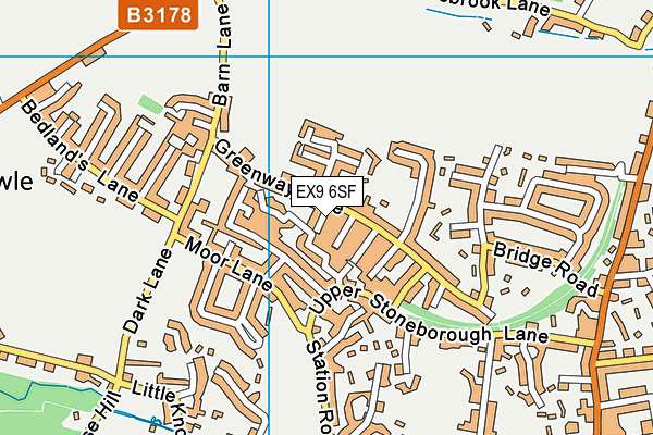 EX9 6SF map - OS VectorMap District (Ordnance Survey)