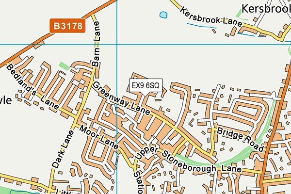 EX9 6SQ map - OS VectorMap District (Ordnance Survey)