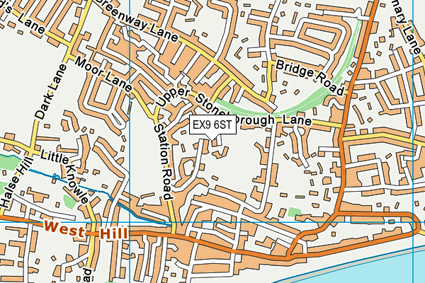 EX9 6ST map - OS VectorMap District (Ordnance Survey)