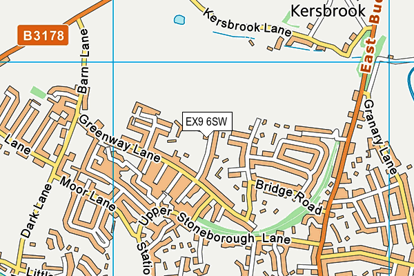 EX9 6SW map - OS VectorMap District (Ordnance Survey)
