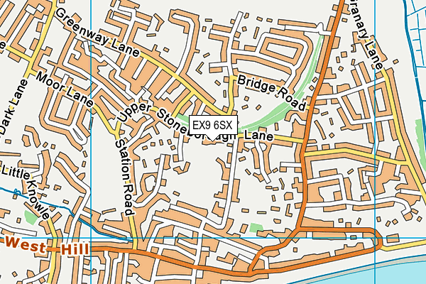 EX9 6SX map - OS VectorMap District (Ordnance Survey)