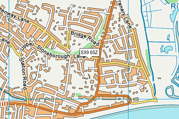 EX9 6SZ map - OS VectorMap District (Ordnance Survey)