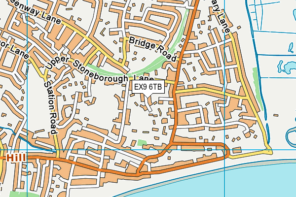 EX9 6TB map - OS VectorMap District (Ordnance Survey)