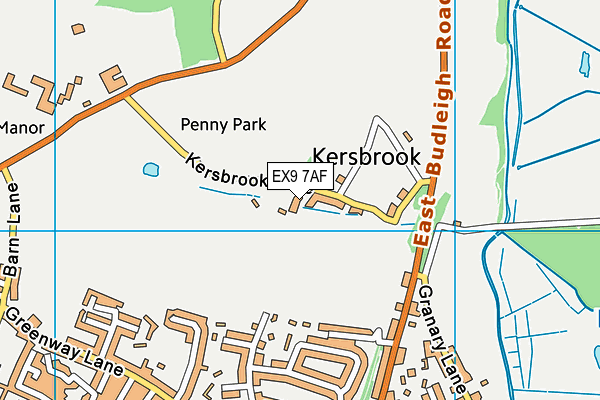 EX9 7AF map - OS VectorMap District (Ordnance Survey)